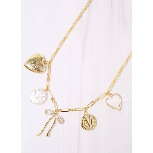 Caroline Hill - Mckeon Charm Necklace Gold