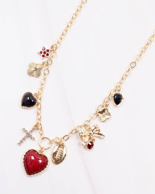 Bentley Charm Necklace - Red & Black - KJ Clothier