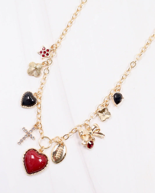 Bentley Charm Necklace - Red & Black - KJ Clothier