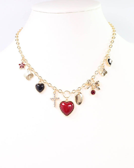 Bentley Charm Necklace - Red & Black - KJ Clothier