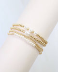 Bethany Pearl Beaded Bracelet Set - Gold - KJ Clothier