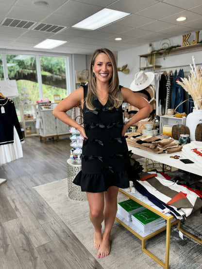 Bow Detail Dress - Black - KJ Clothier