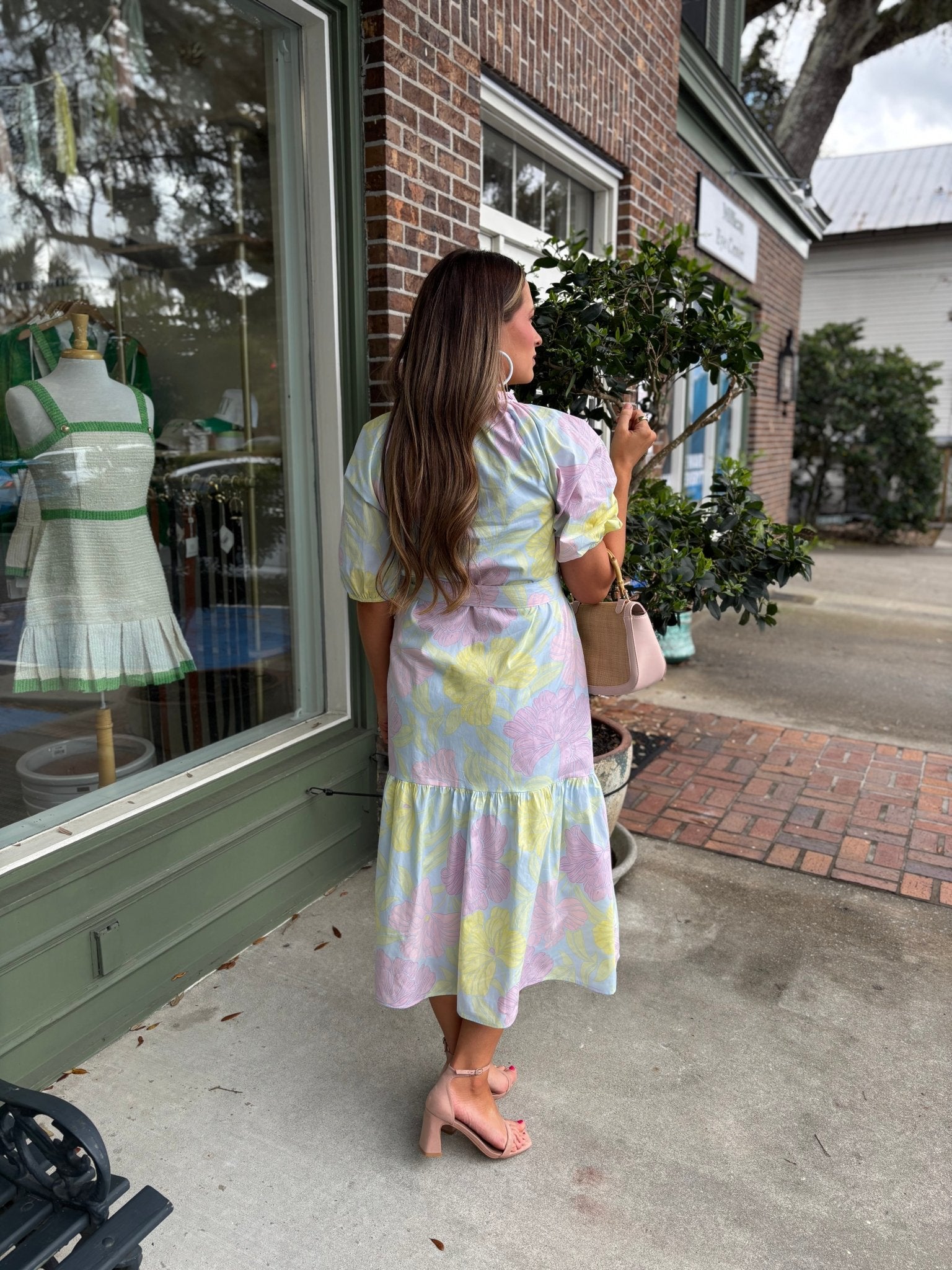 Brisa Floral Wynette Tiered Midi Dress - KJ Clothier