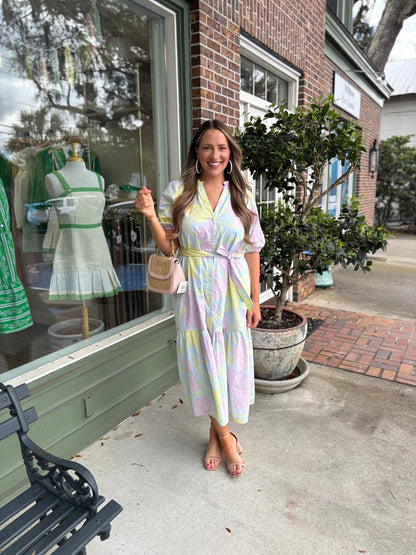 Brisa Floral Wynette Tiered Midi Dress - KJ Clothier