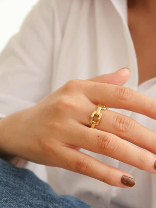 Brooklyn 18K Gold Stack Braided Non - Tarnish Ring: Yellow Gold / 7 - KJ Clothier
