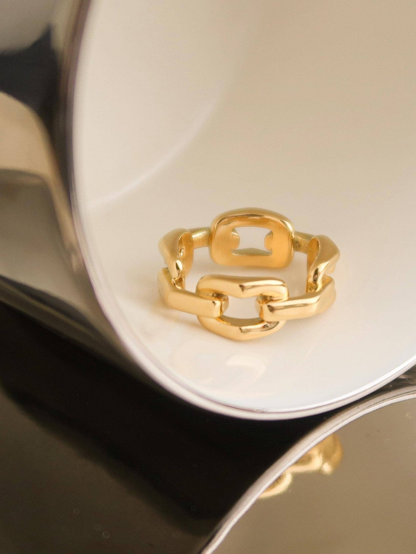 Brooklyn 18K Gold Stack Braided Non - Tarnish Ring: Yellow Gold / 8 - KJ Clothier