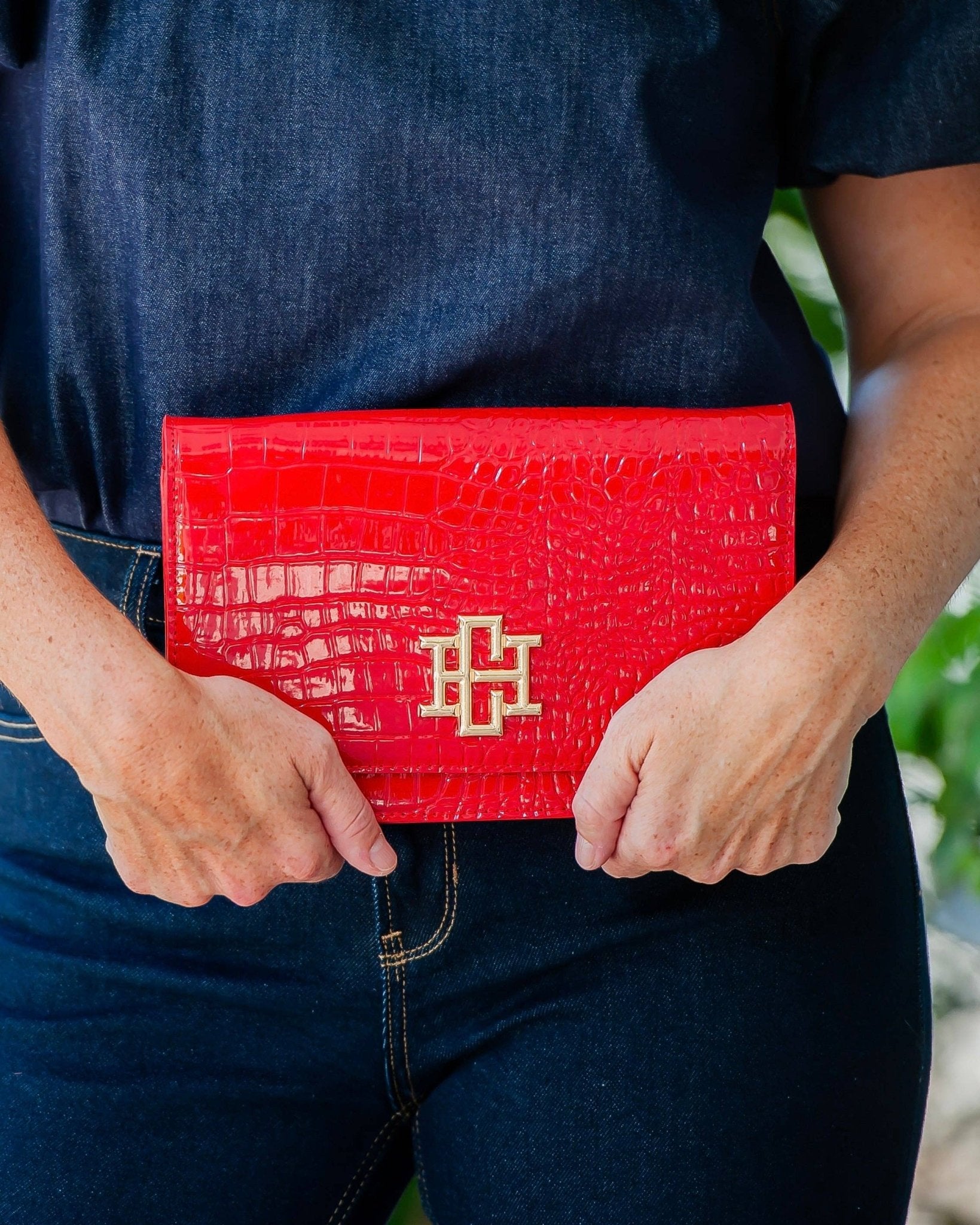 Bryn Clutch/Crossbody - Red Patent - KJ Clothier