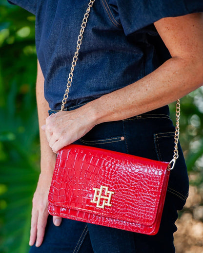 Bryn Clutch/Crossbody - Red Patent - KJ Clothier