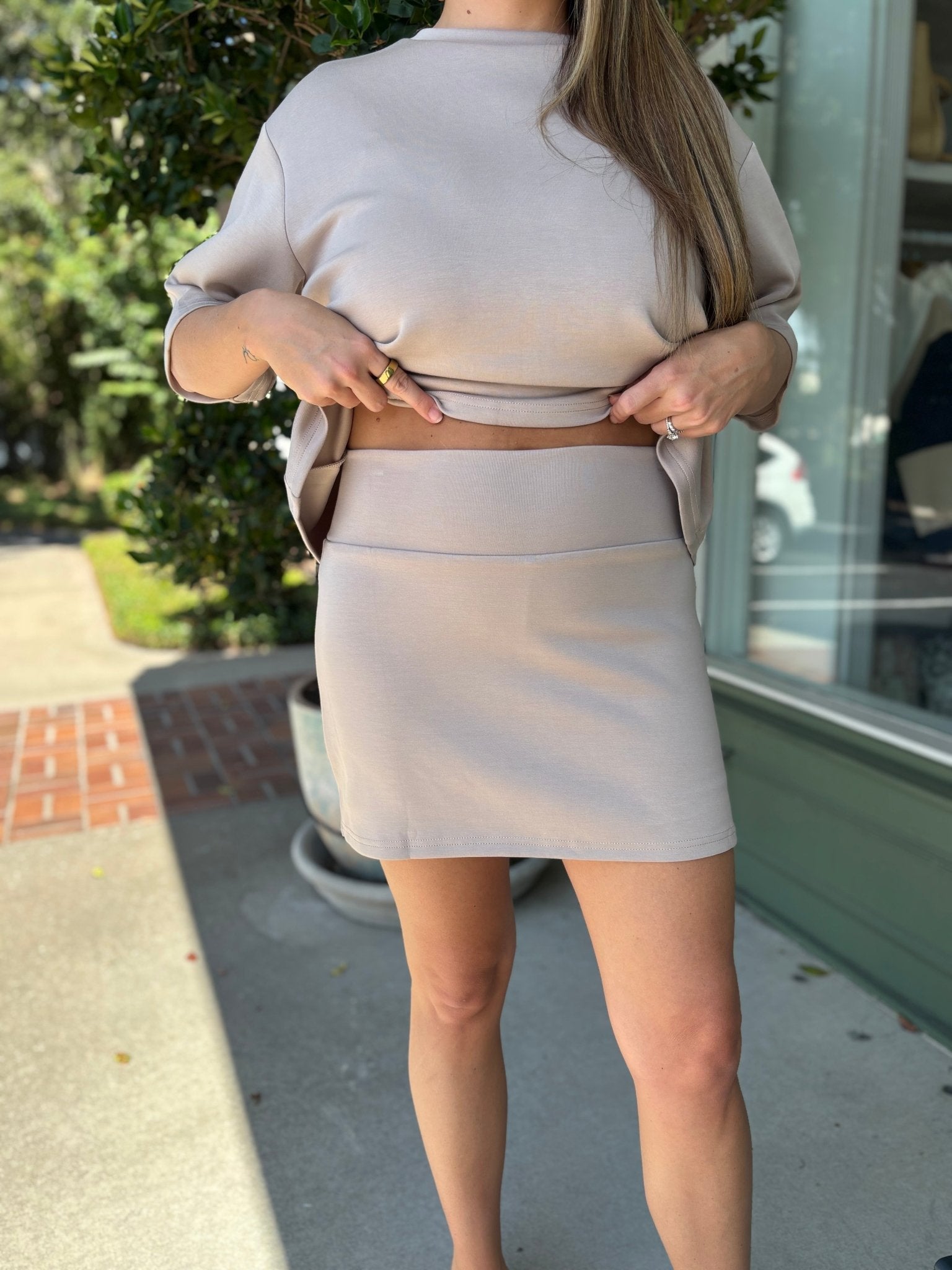Butter Skort - Taupe - KJ Clothier