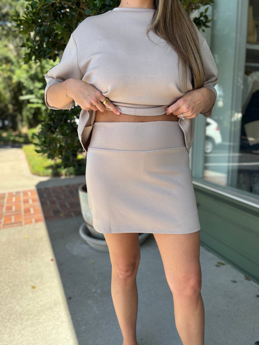 Butter Skort - Taupe - KJ Clothier