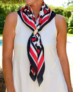 Meredith Spotted Scarf Large - Red & Black
