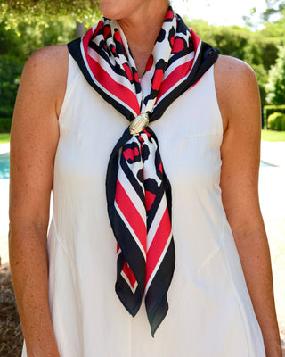 Meredith Spotted Scarf Large - Red & Black