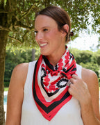 Lucy Floral Scarf Large - Red & Black