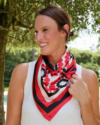 Lucy Floral Scarf Large - Red & Black