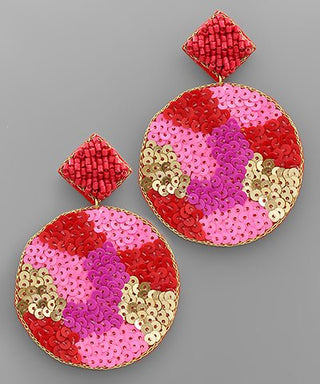 Camo Design Sequin Earrings - KJ Clothier