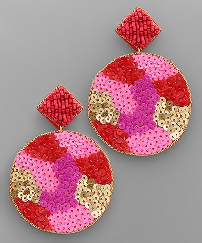 Camo Design Sequin Earrings - KJ Clothier
