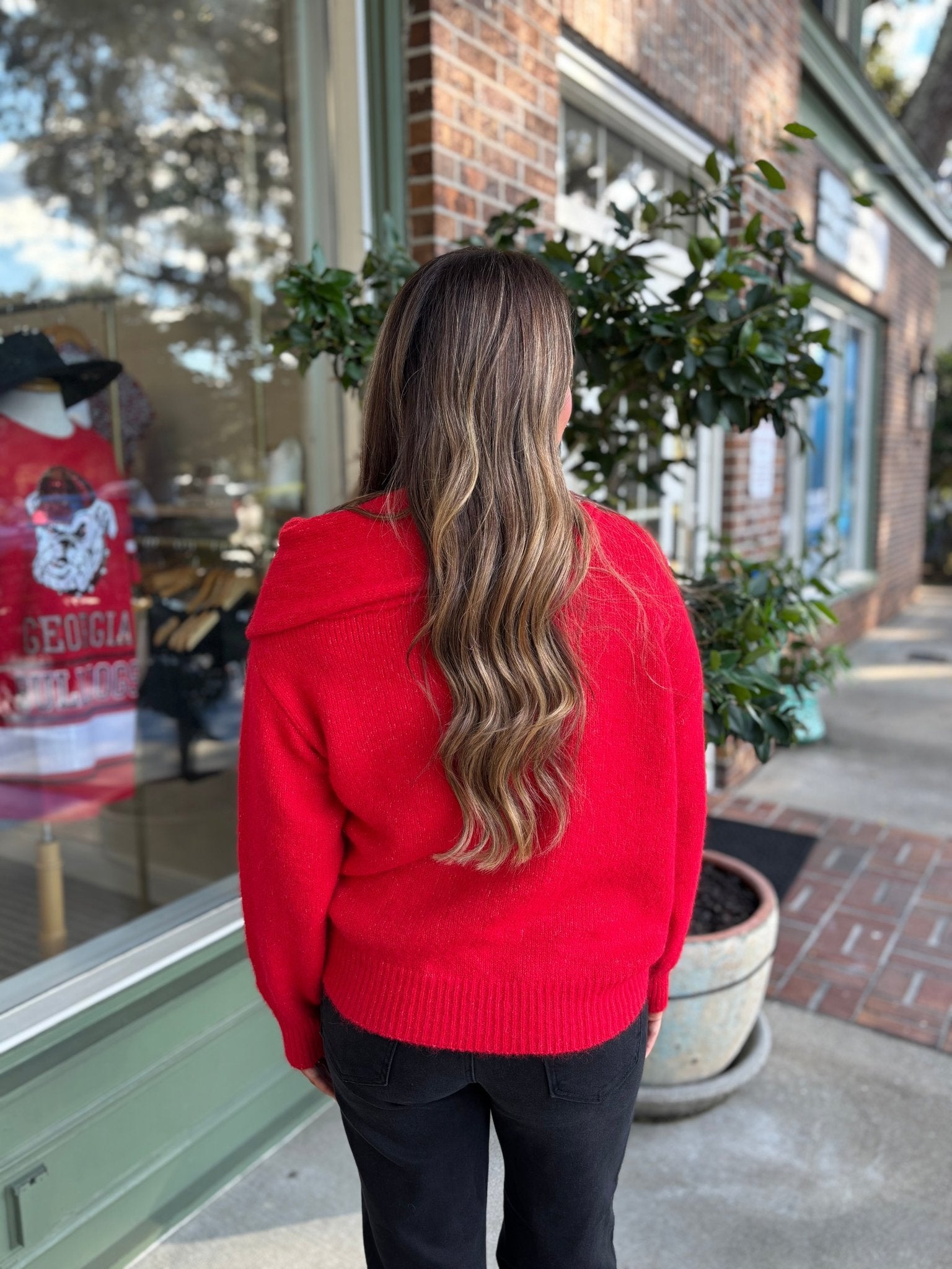 Candy Apple Off The Shoulder Sweater - KJ Clothier