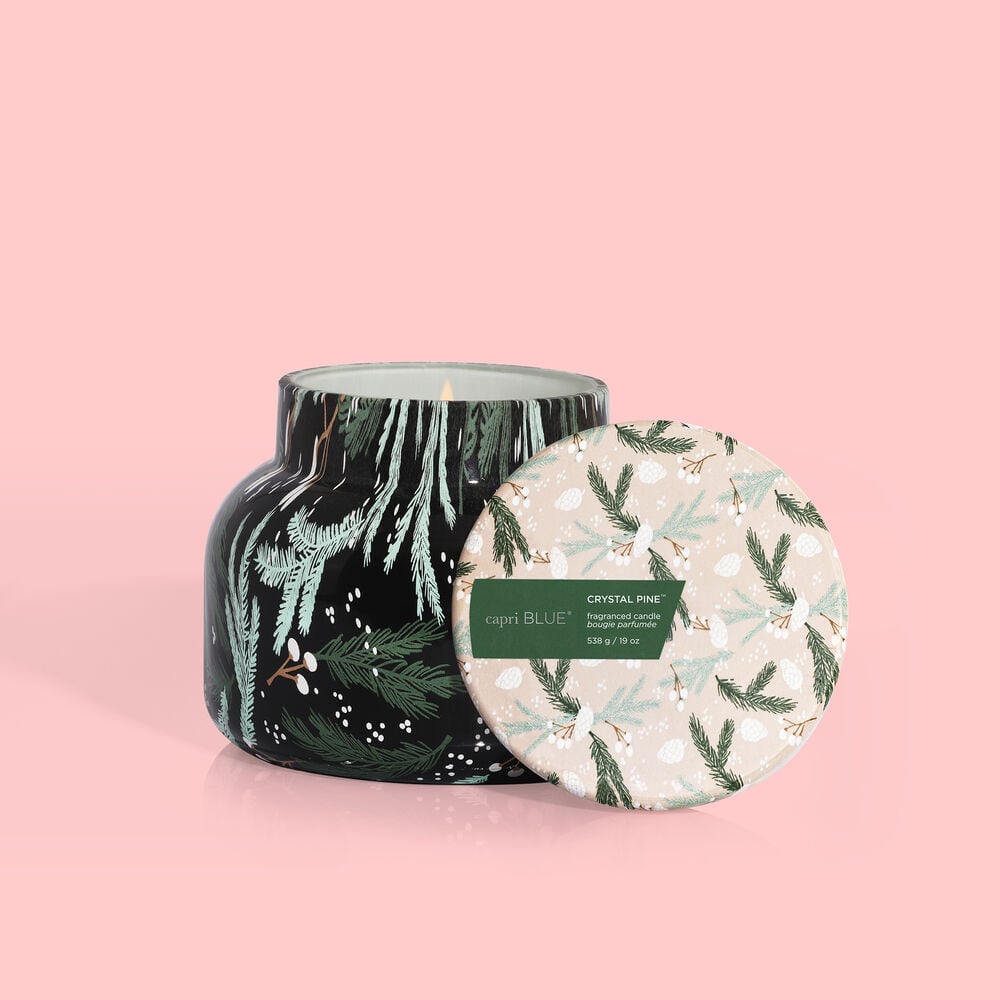 Capri Blue - Crystal Pine Holiday Pattern Play Signature Jar, 19oz - KJ Clothier