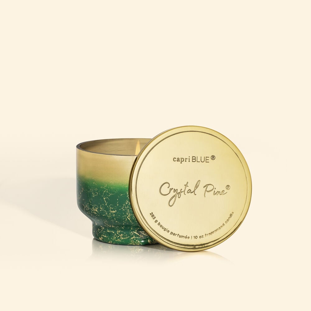 Capri Blue - Crystal Pine Inverted Glimmer Jar, 10oz - KJ Clothier