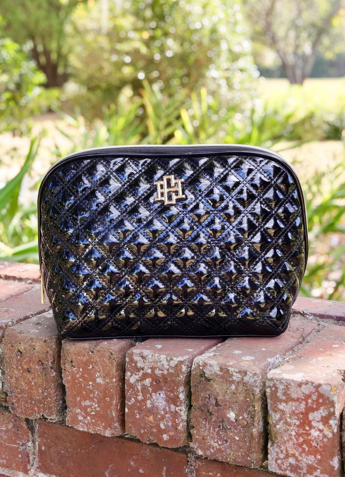 Capri Large Pouch Black Patent SQ: Default - KJ Clothier