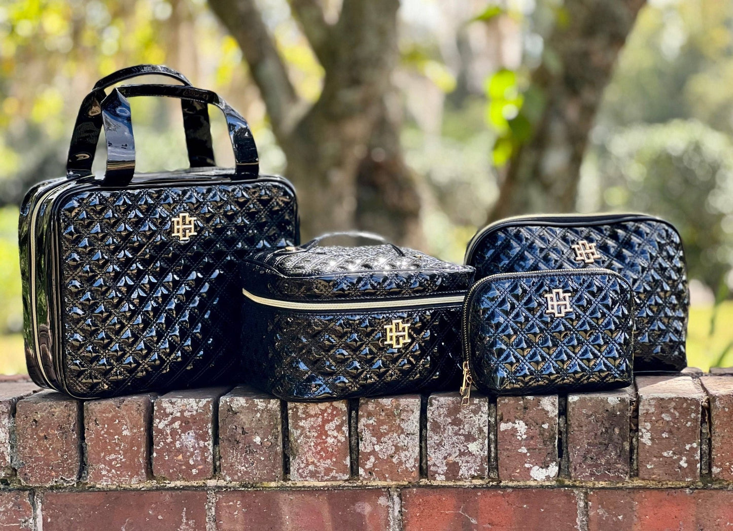 Capri Large Pouch Black Patent SQ: Default - KJ Clothier