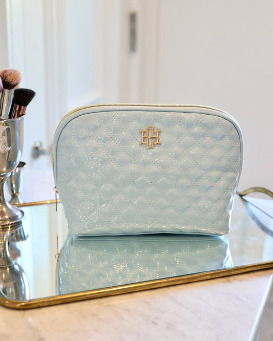 Capri Large Pouch - Light Blue Patent - KJ Clothier