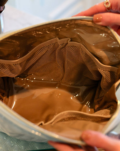 Capri Large Pouch - Light Blue Patent - KJ Clothier