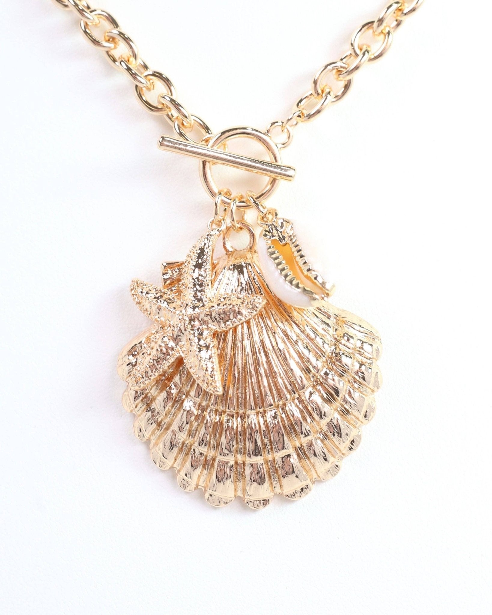 Caroline Hill - August Shell Necklace - Gold - KJ Clothier