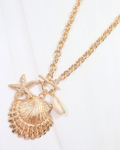Caroline Hill - August Shell Necklace - Gold - KJ Clothier