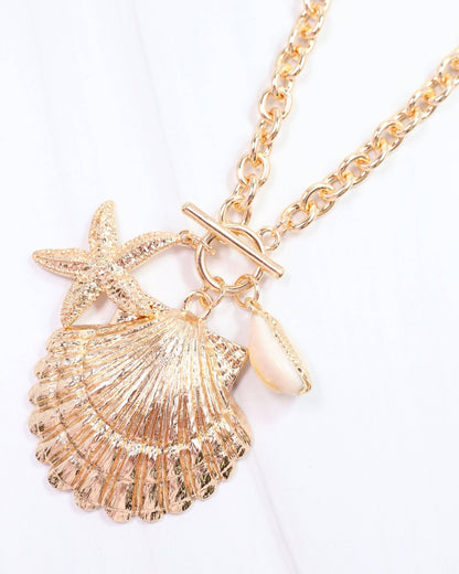 Caroline Hill - August Shell Necklace - Gold - KJ Clothier