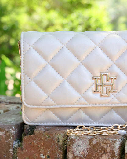 Caroline Hill - Brynleigh Clutch Crossbody - Pearl Quilted - KJ Clothier