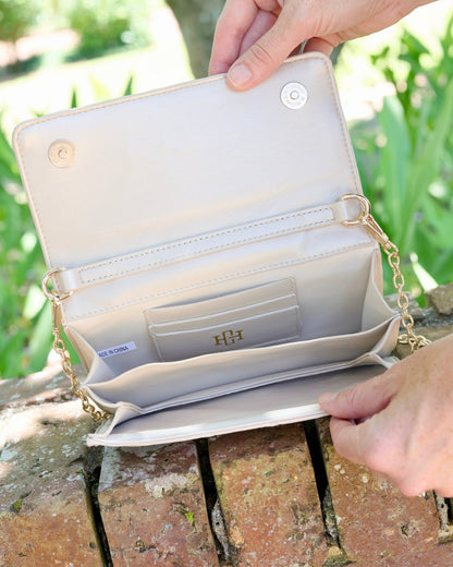 Caroline Hill - Brynleigh Clutch Crossbody - Pearl Quilted - KJ Clothier