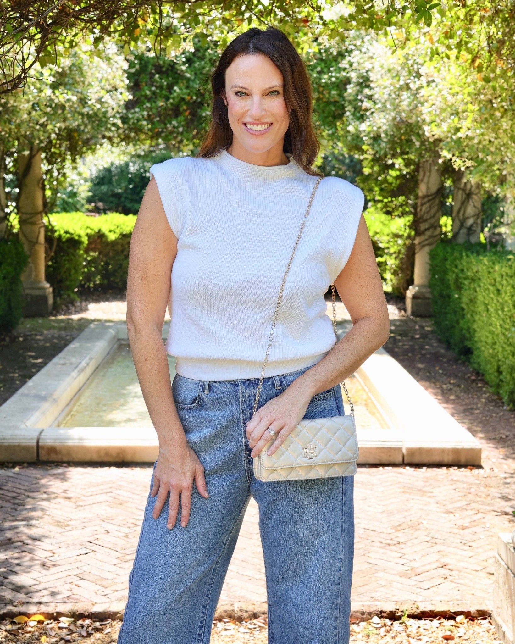 Caroline Hill - Brynleigh Clutch Crossbody - Pearl Quilted - KJ Clothier