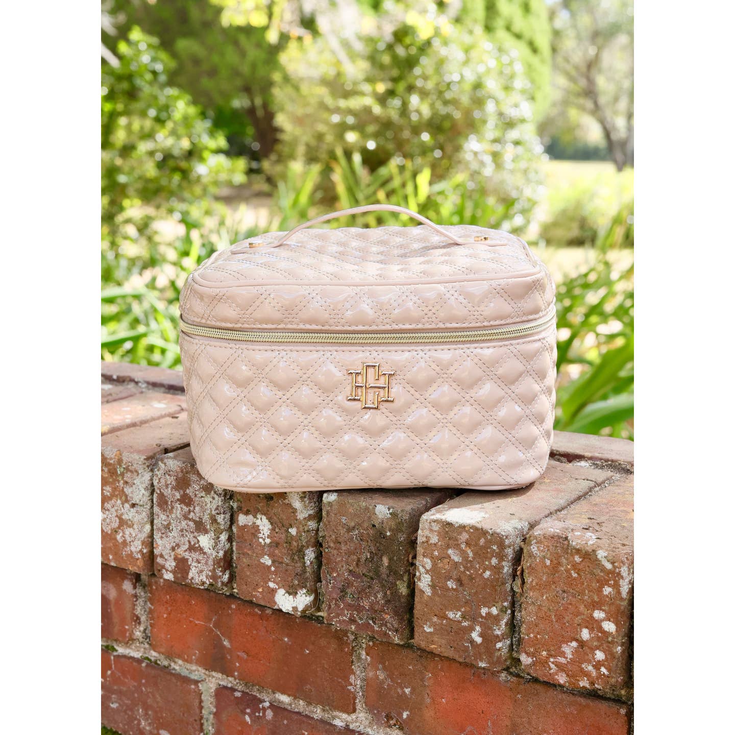 Caroline Hill - Hampton Train Case Nude Patent - KJ Clothier