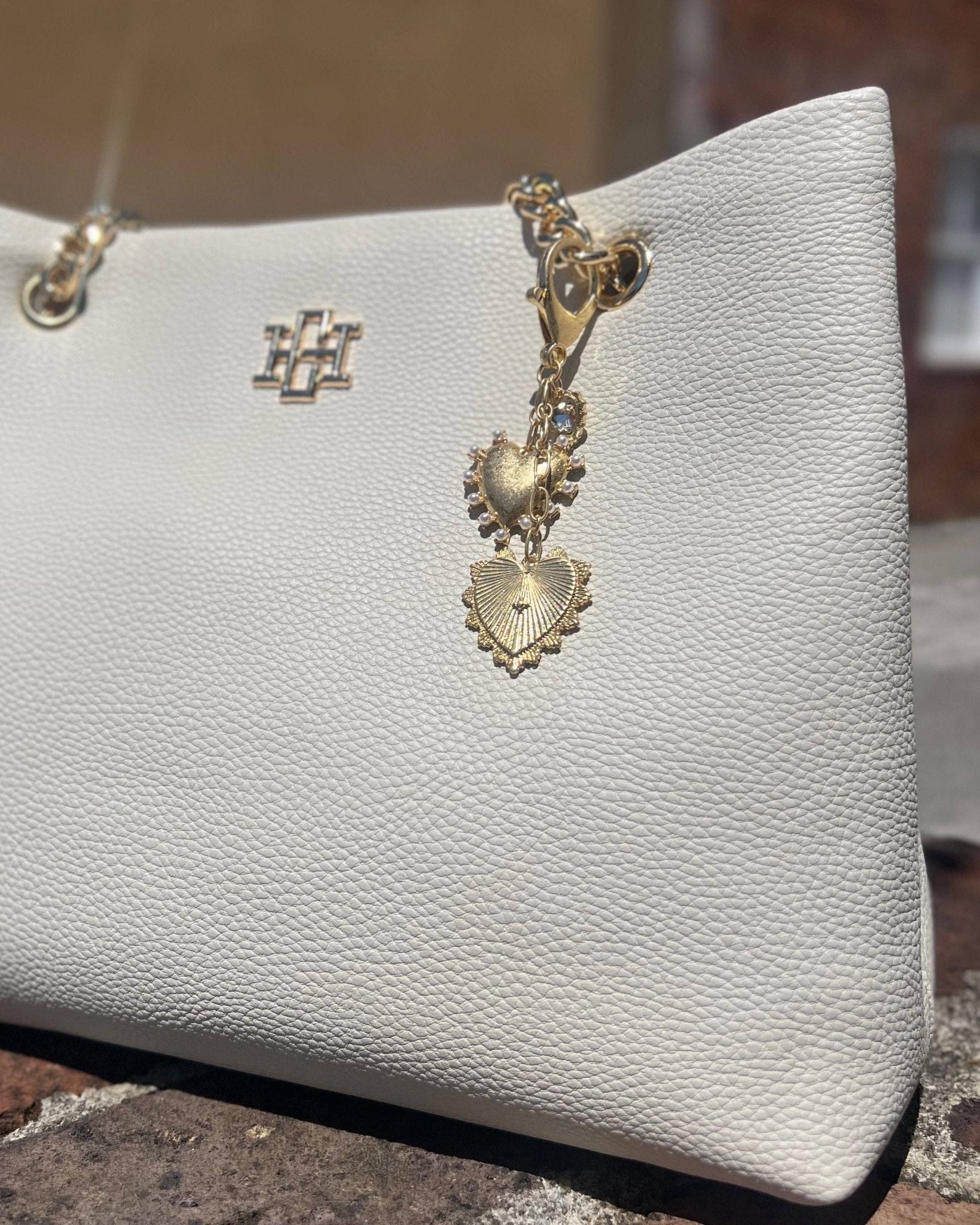 Caroline Hill - You Have My Heart Bag Charm Worn Gold - KJ Clothier