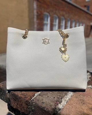 Caroline Hill - You Have My Heart Bag Charm Worn Gold - KJ Clothier