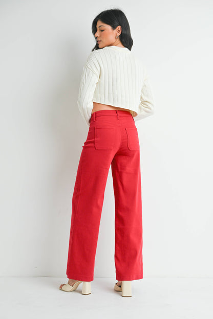True Red Patch Pocket Jeans