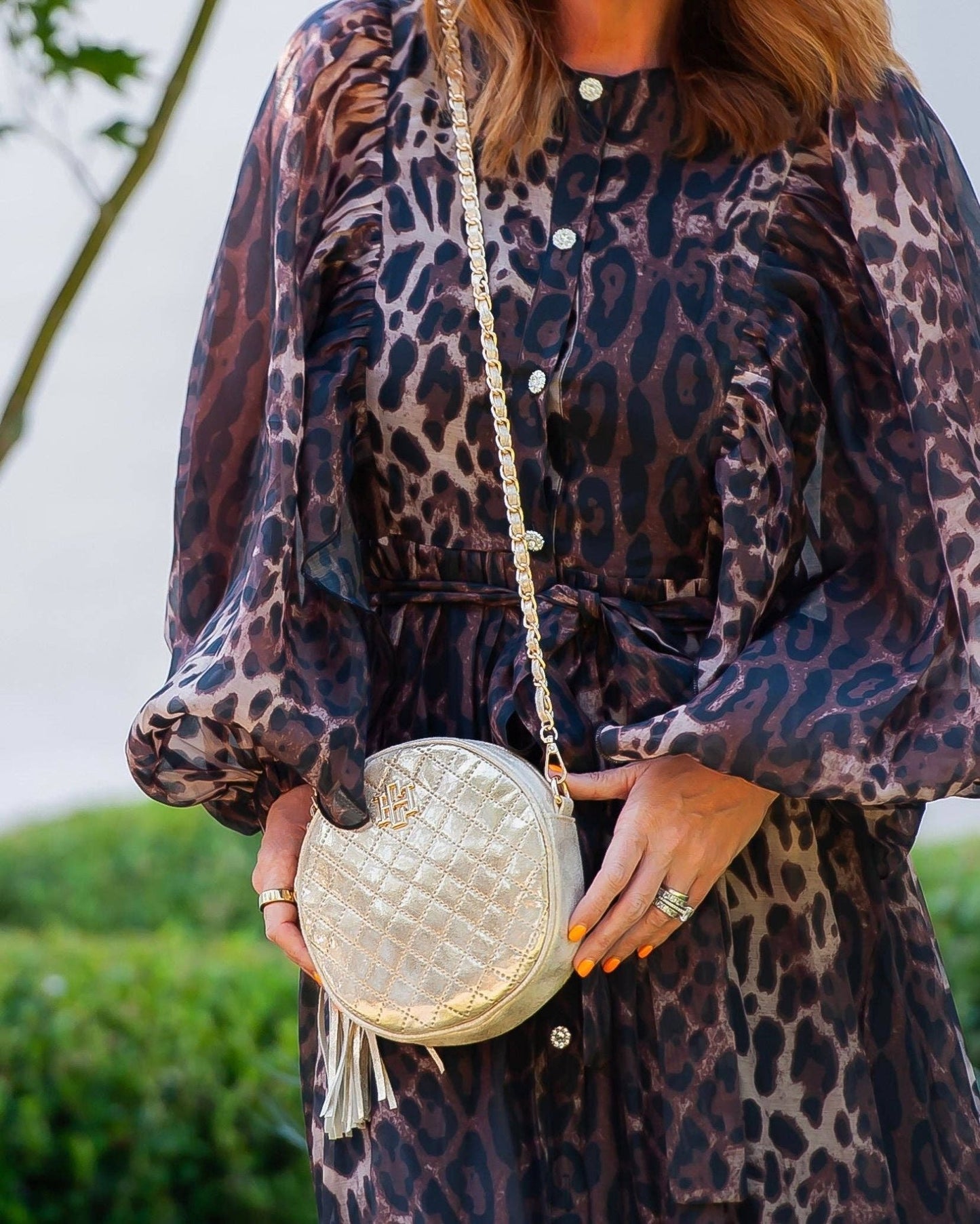 Cece Circular Crossbody - Champagne Pop - KJ Clothier