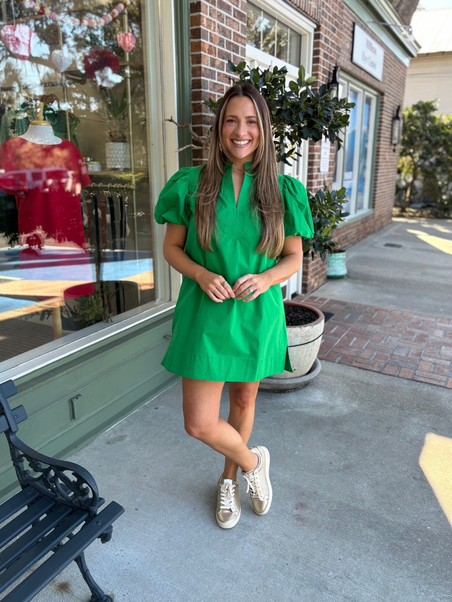 Chelsey Dress - Kelly Green - KJ Clothier