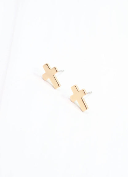 Christy Cross Earring - Gold - KJ Clothier
