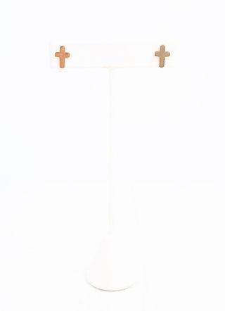 Christy Cross Earring - Gold - KJ Clothier
