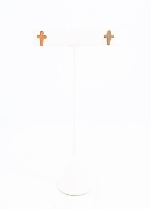 Christy Cross Earring - Gold - KJ Clothier