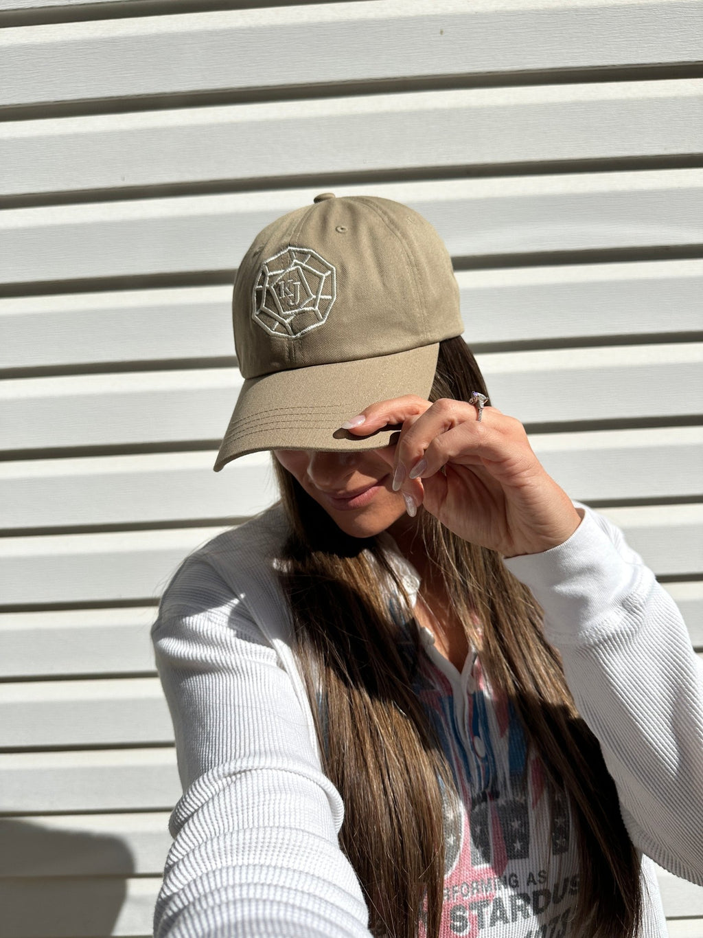 Classic Adjustable Hat - KJ Logo - Khaki - KJ Clothier