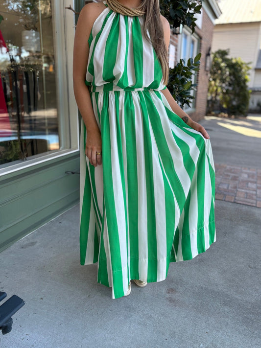 Clover Maxi Skirt - Green & White - KJ Clothier