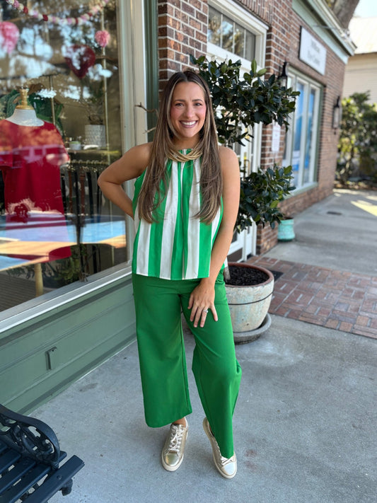 Clover Top - Green & White - KJ Clothier