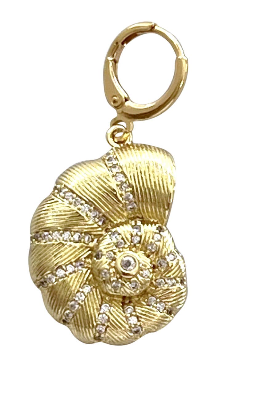 Coiled Gold Shell Scarf Charm - Shell - KJ Clothier