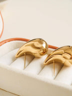 Colette 18K Gold Non - Tarnish Large Huggie Droplet Earring: Yellow Gold - KJ Clothier