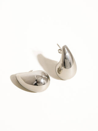 Colette 18K Gold Non - Tarnish Large Huggie Droplet Earring: Yellow Gold - KJ Clothier