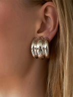 Colton 18K Gold Non - Tarnish Layered Spiral Earring: Yellow Gold - KJ Clothier
