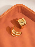 Colton 18K Gold Non - Tarnish Layered Spiral Earring: Yellow Gold - KJ Clothier